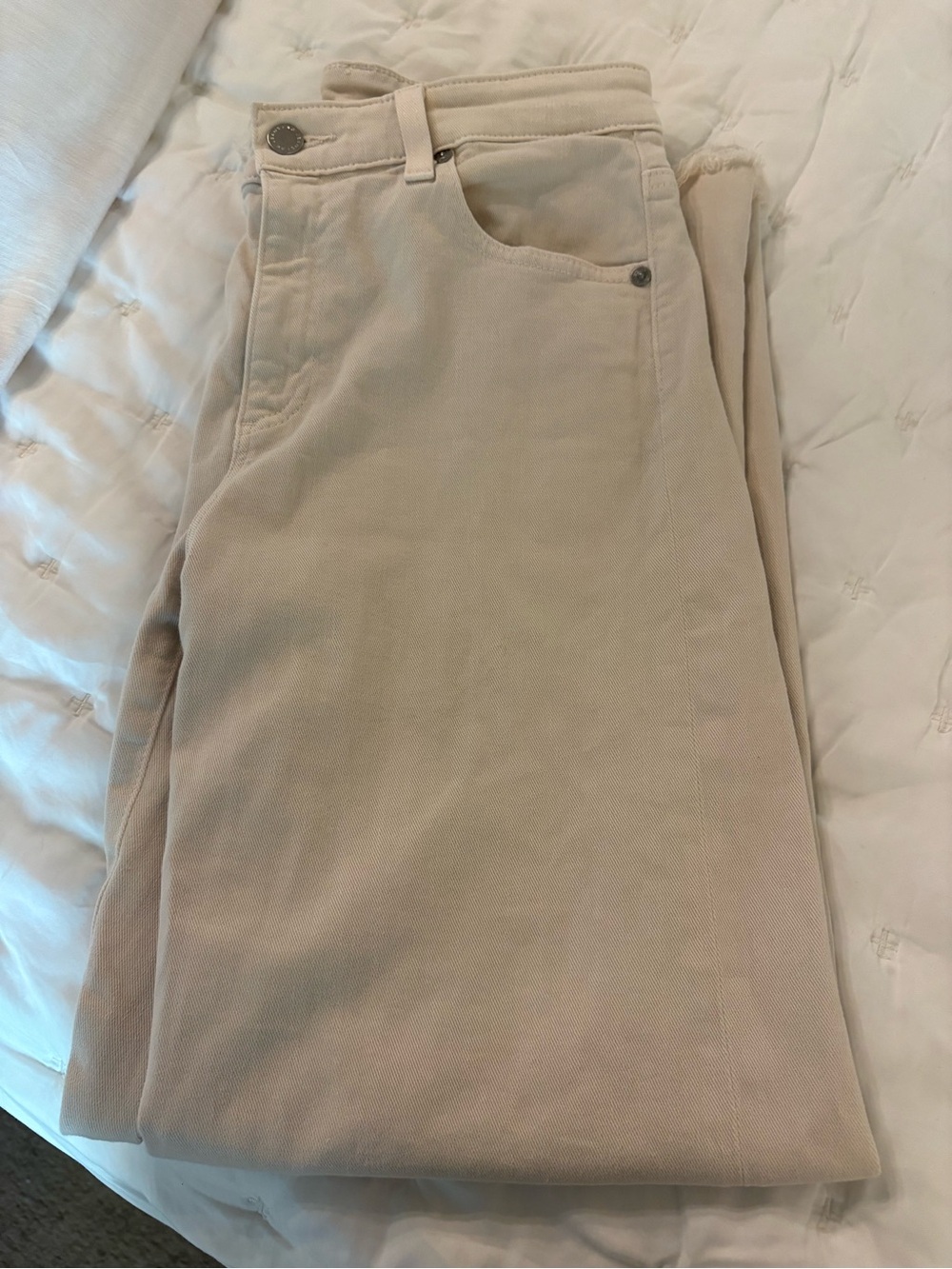 Ag Adriano Goldschmied Cream Flare Jeans